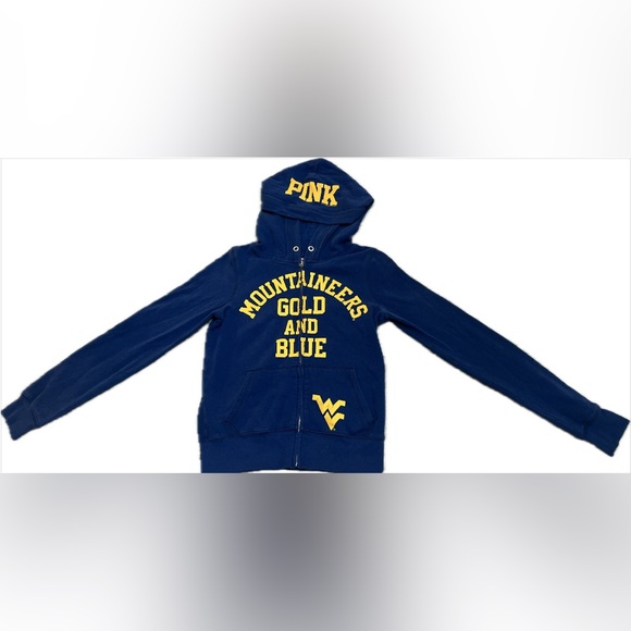 PINK Victoria's Secret Jackets & Blazers - 💛 VS Pink West Virginia Mountaineers Zip-Up Hoodie 💙